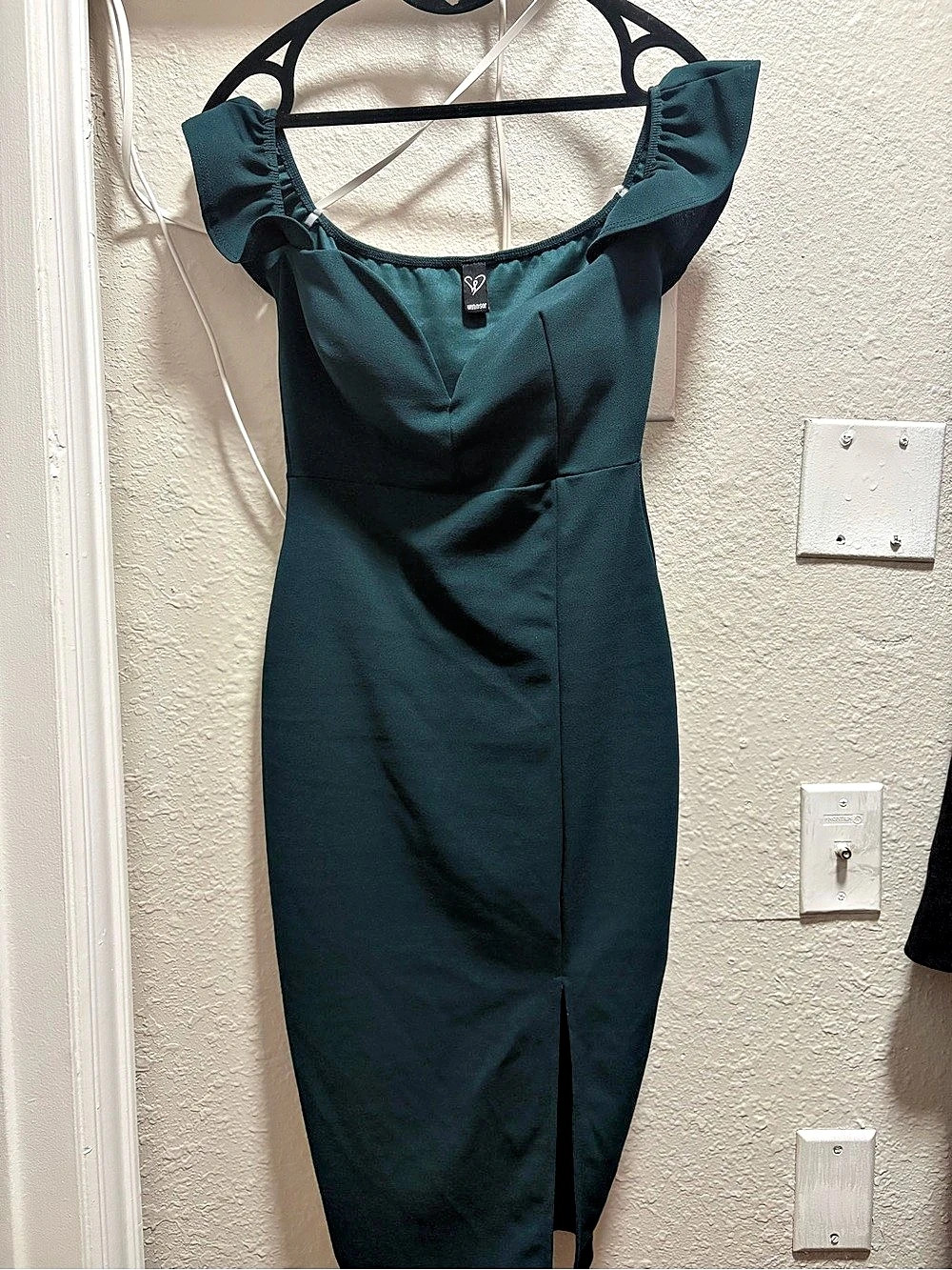 Windsor Ruched Strap Midi Dress in Green